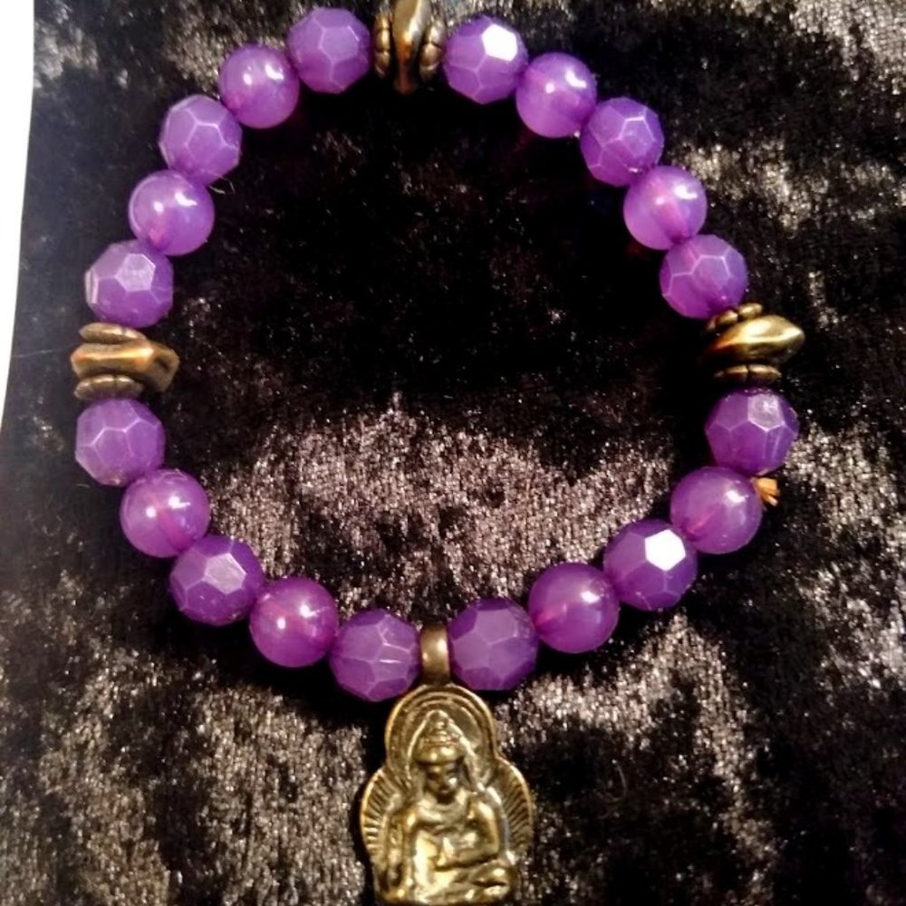 Purple Buddha Bracelet Stretchy